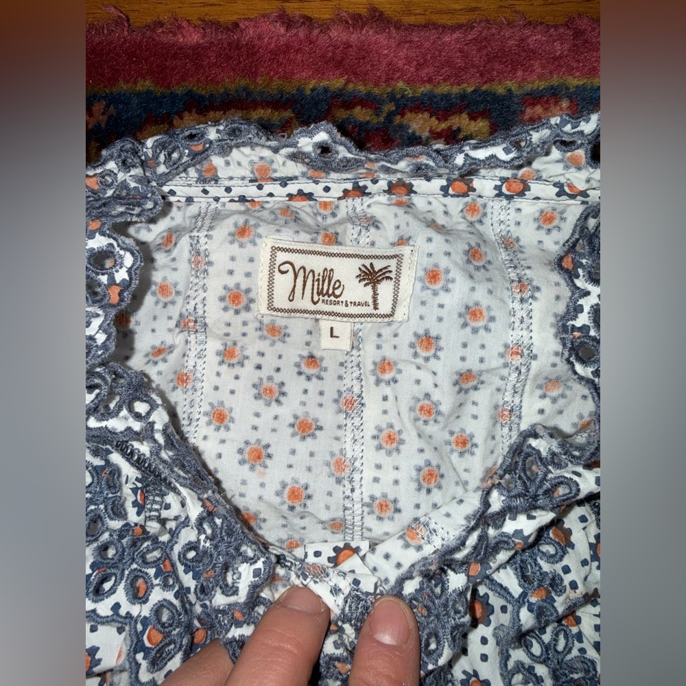 Millie Eyelet Ruffle Button Down Top - image 4